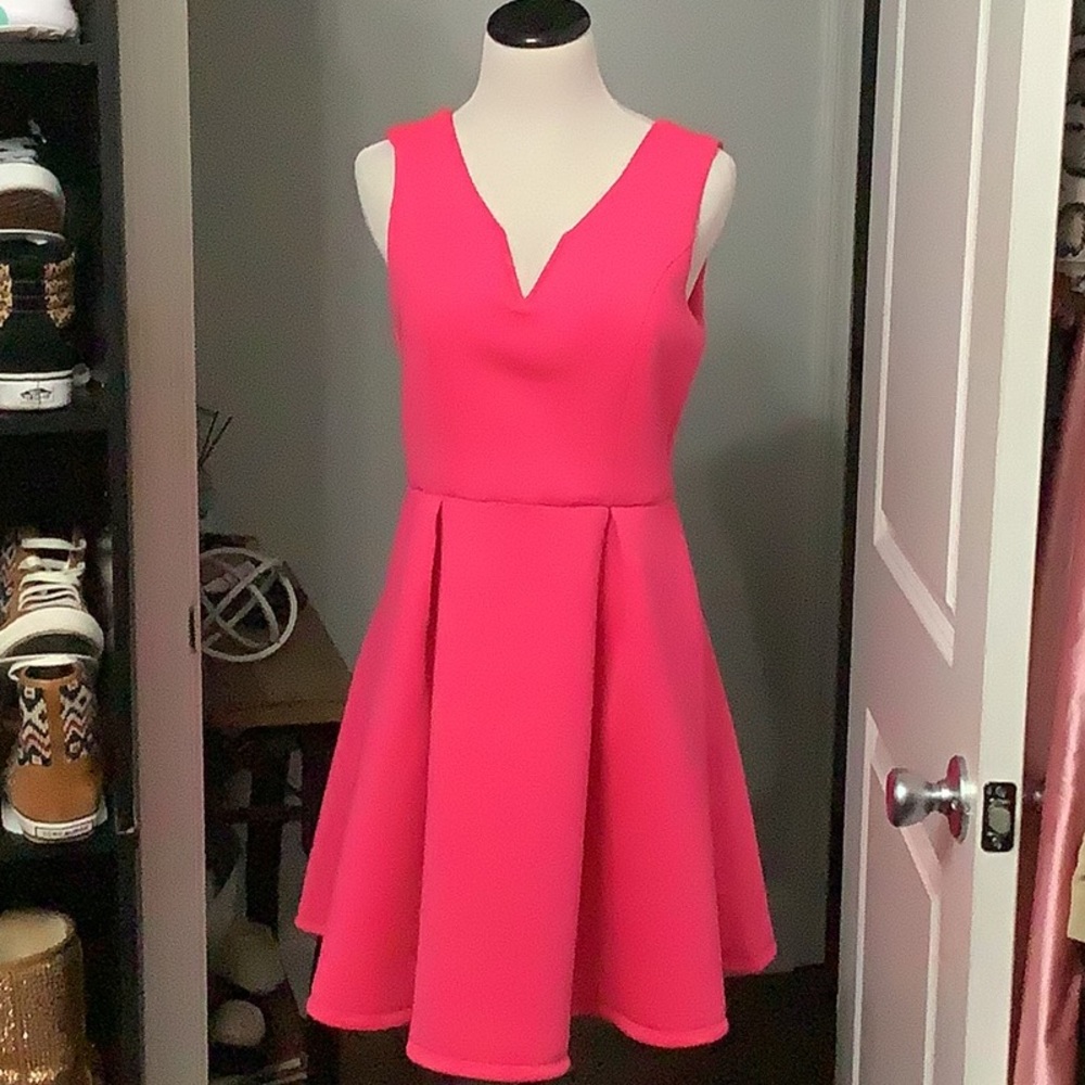 Cute hot pink flare dress